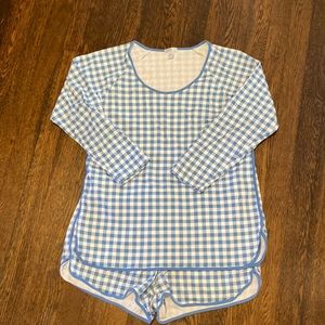 Lake Pajamas Gingham Pima shorts set Sz M
